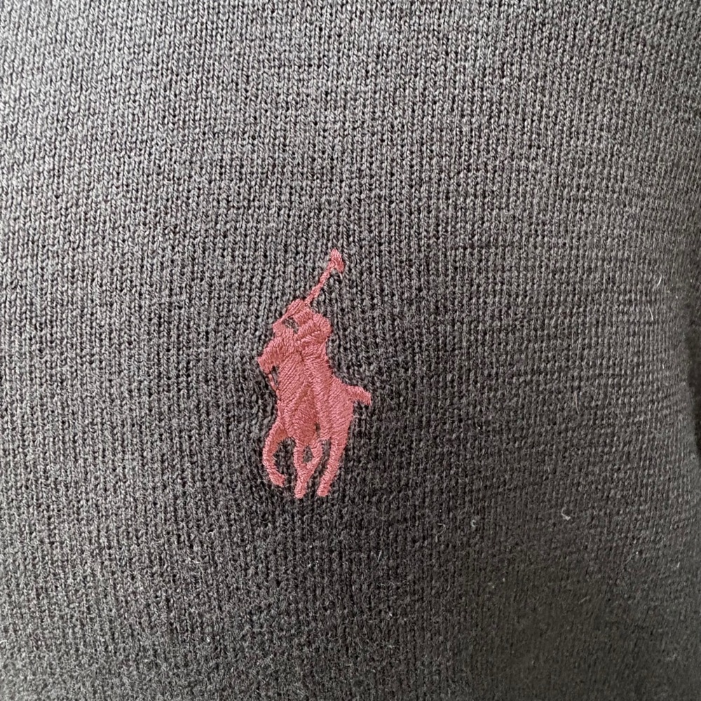 Polo Ralph Lauren Sweater XL Black Pima Cotton V-Neck Red Pony Pullover Preppy - Picture 7 of 10
